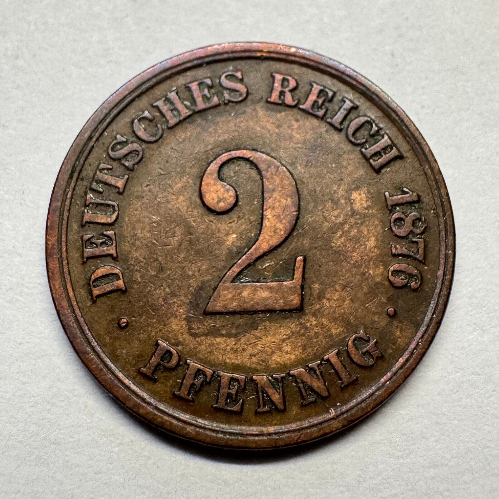 1876 Germany 2 Pfennig - Beautiful Coin - #A-095
