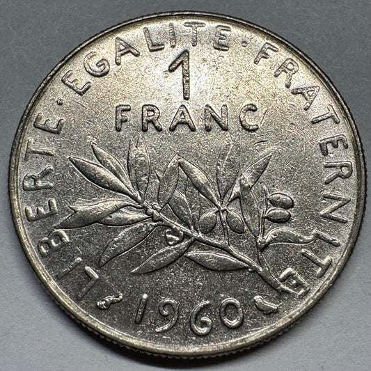 1960 France 1 Franc - Beautiful Coin - #A-082
