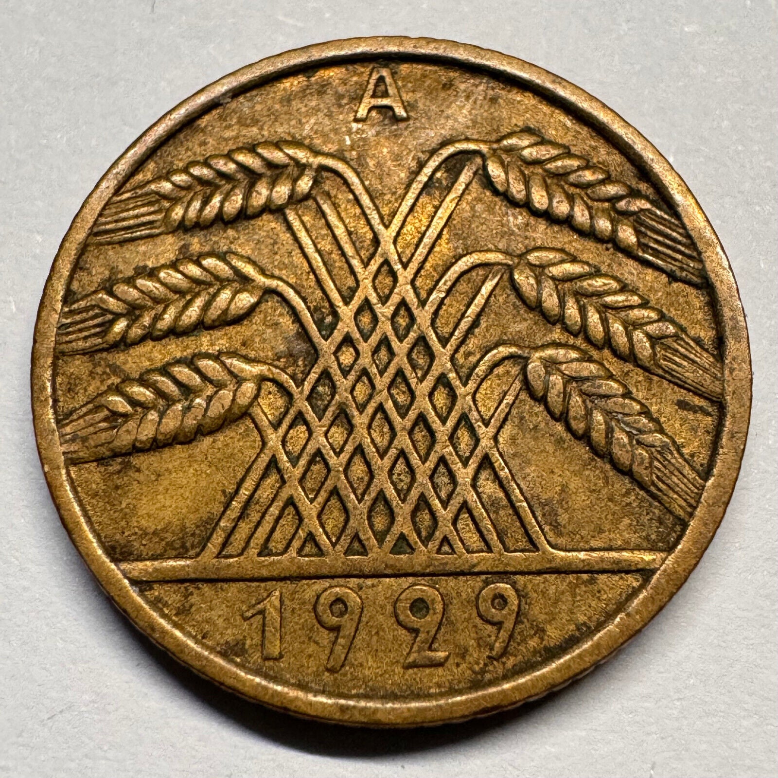 1929 Germany 10 Reichspfennig - Beautiful Coin - #A-021