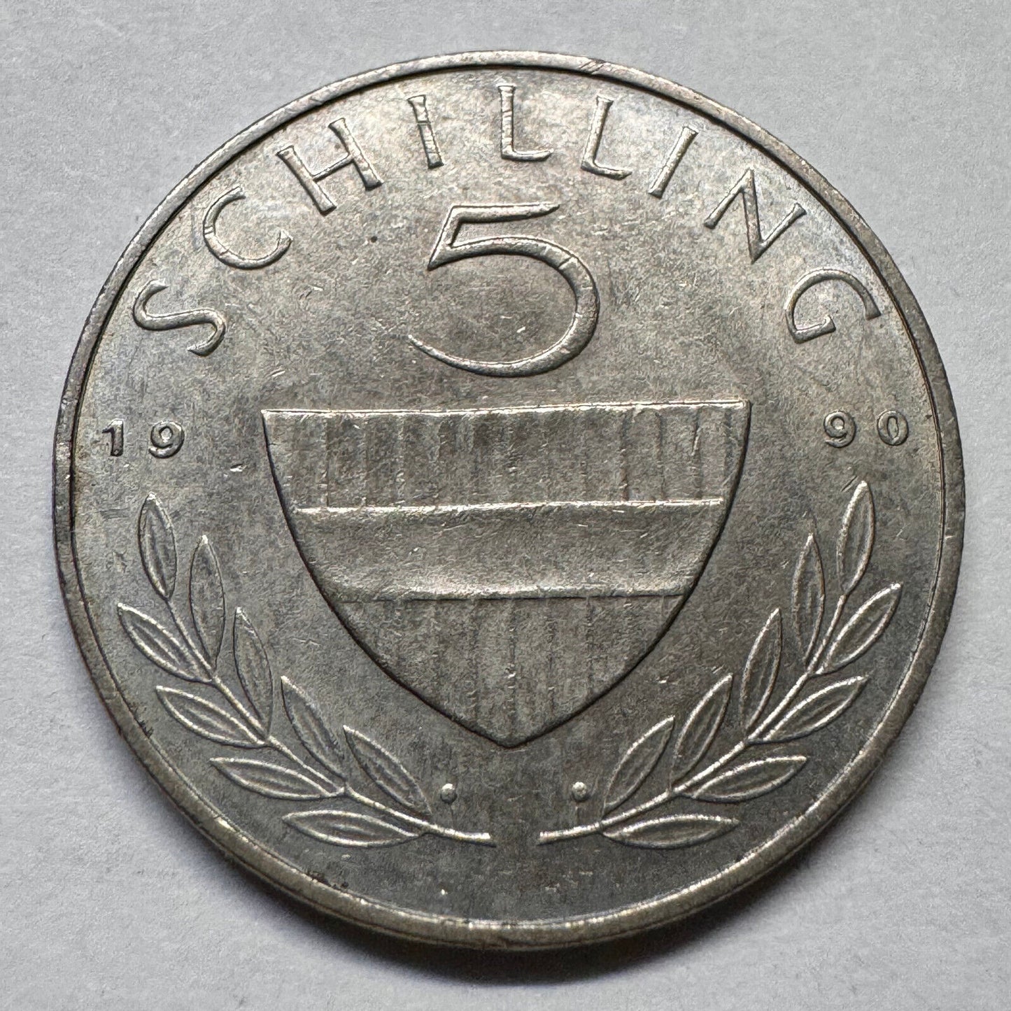 1990 Austria 5 Schilling - Beautiful Coin - #A-055