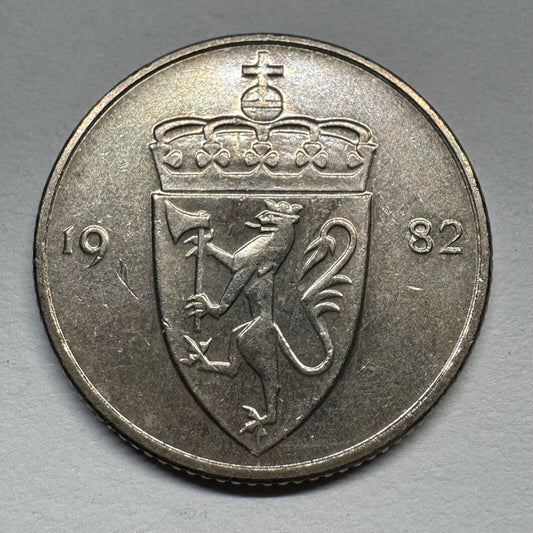 1982 Norway 50 Ore - Beautiful Coin - #B-056