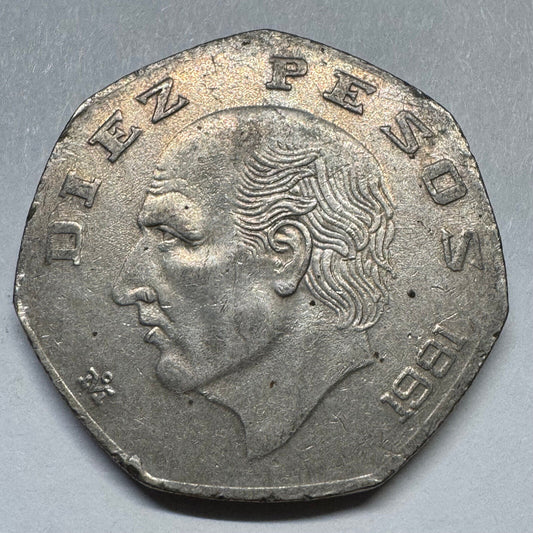 1981 Mexico 10 Pesos - Beautiful Coin - #A-069