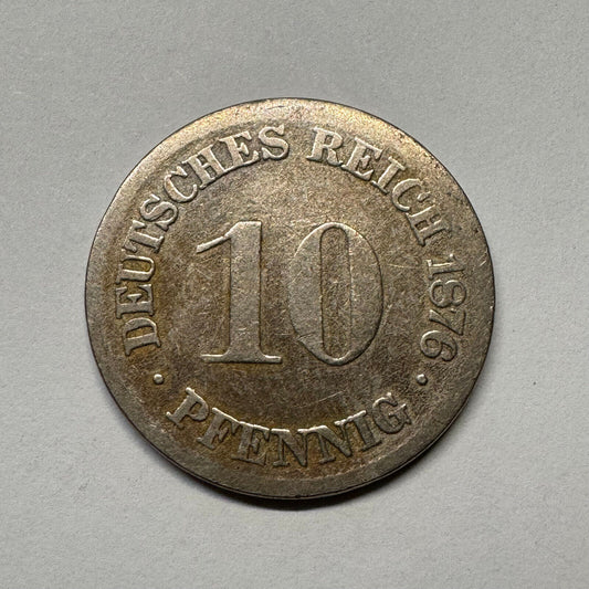 1876 Germany 10 Pfennig - Beautiful Coin - #B-050