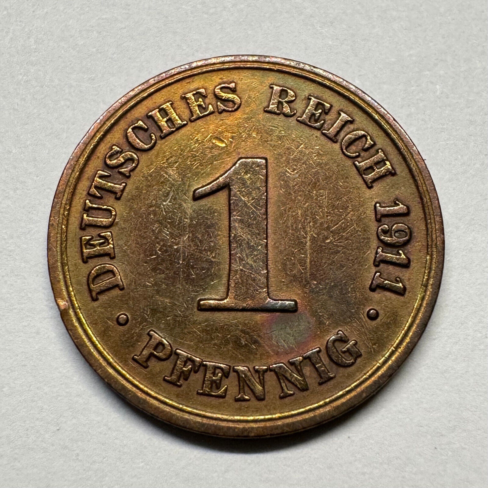 1911 Germany 1 Pfennig - Beautiful Coin - #B-051