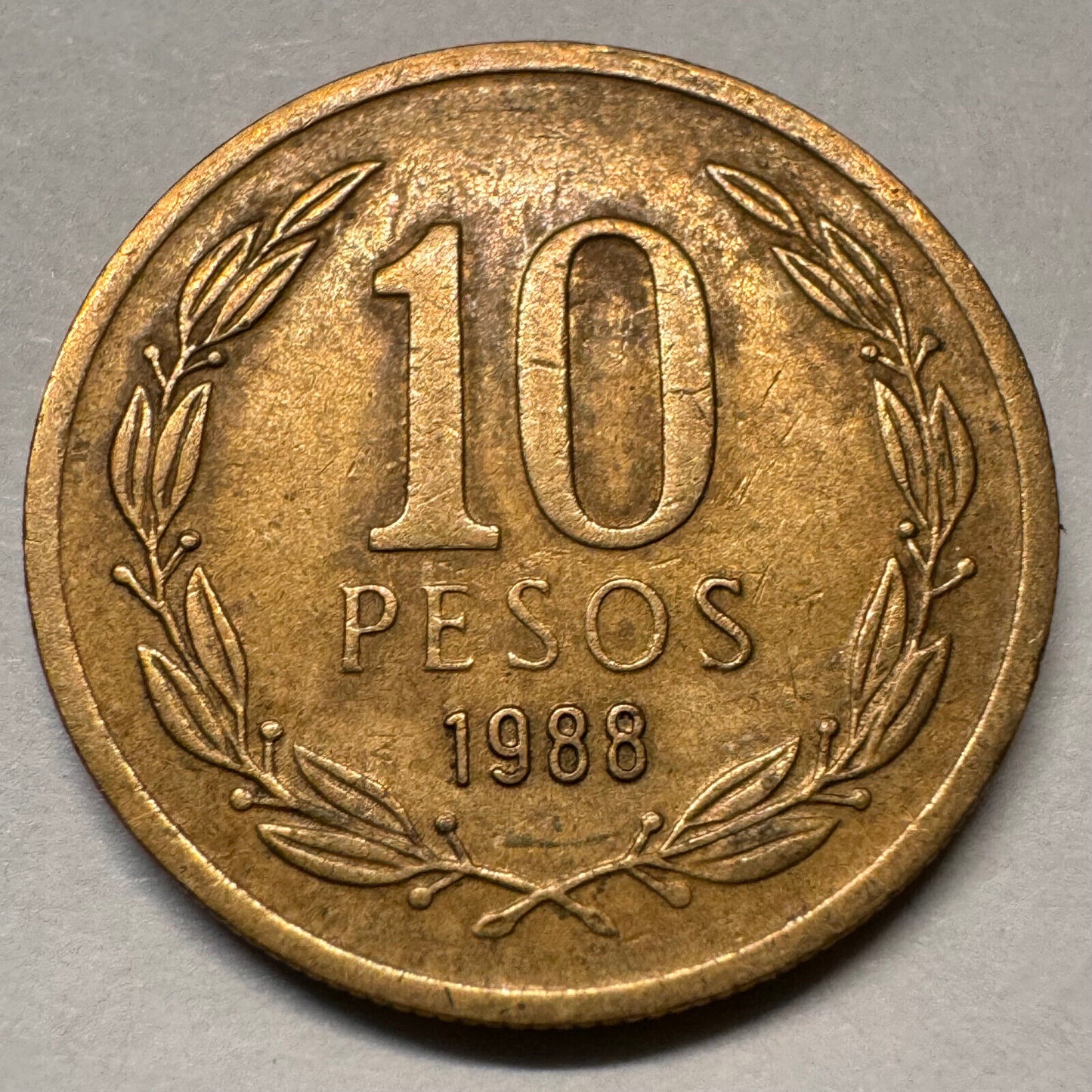 1988 Chile 10 Pesos - Beautiful Coin - #A-060