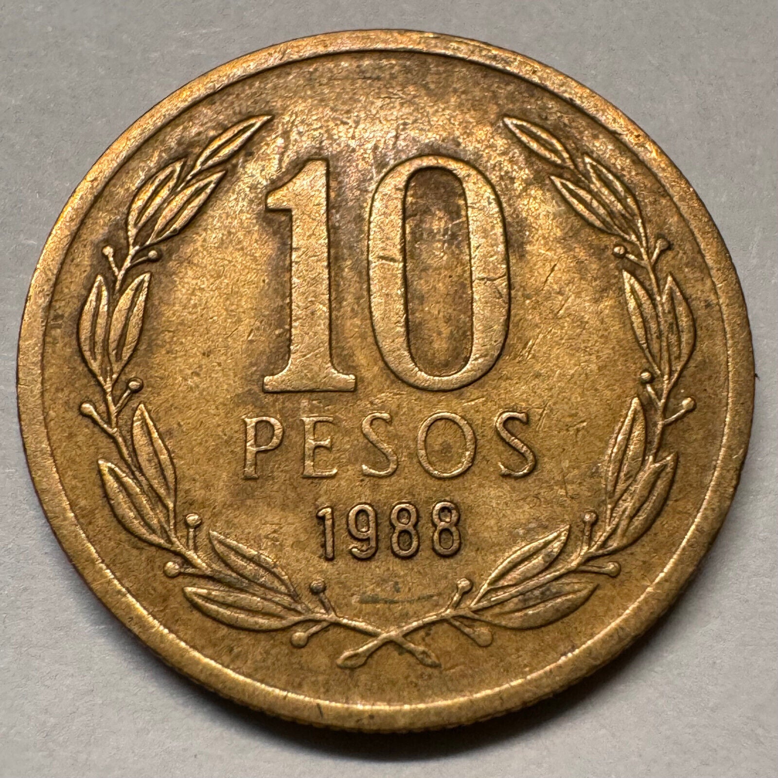 1988 Chile 10 Pesos - Beautiful Coin - #A-060