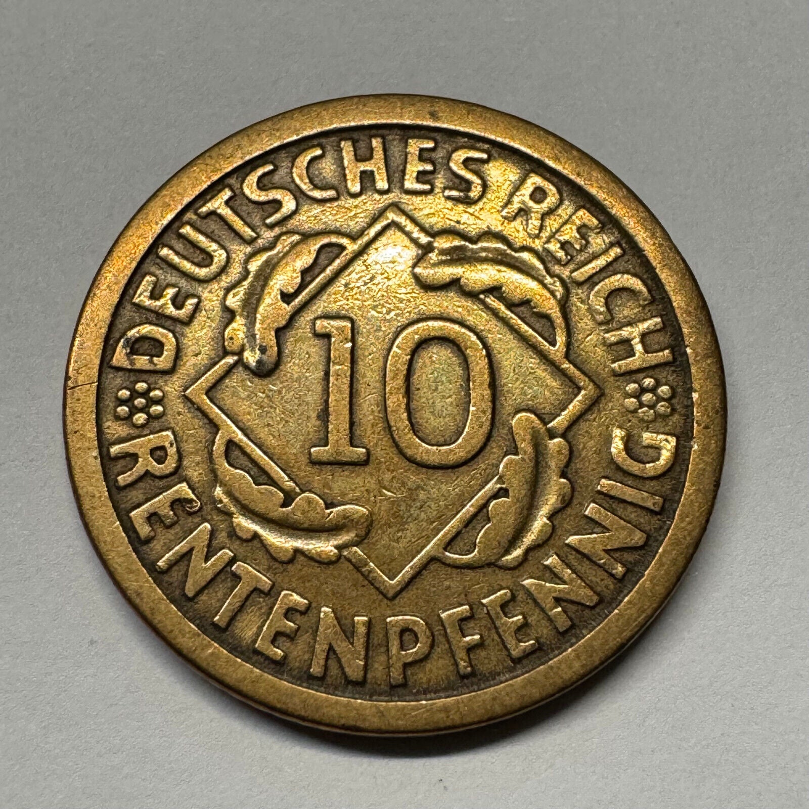 1924 Germany 10 Rentenpfennig - Beautiful Coin - #B-055