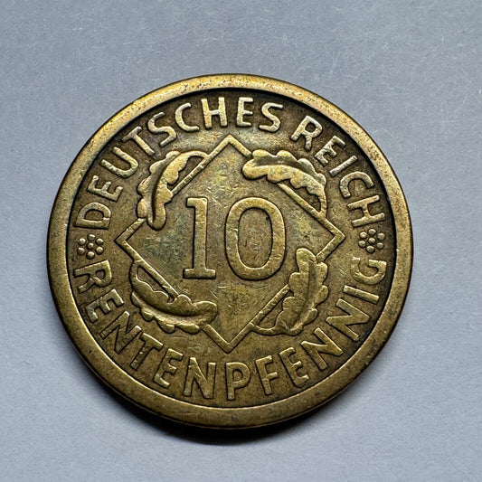 1924 Germany 10 Rentenpfennig - Beautiful Coin - #B-007