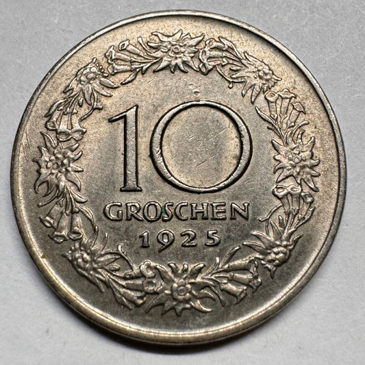 1925 Austria 10 Groschen - Beautiful Coin - #A-043