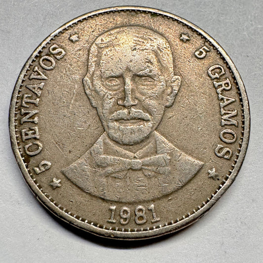 1981 Dominican Republic 5 Centavos - Beautiful Coin - #A-028