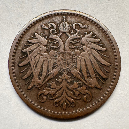 1895 Austria 1 Heller - Beautiful Coin - #A-041