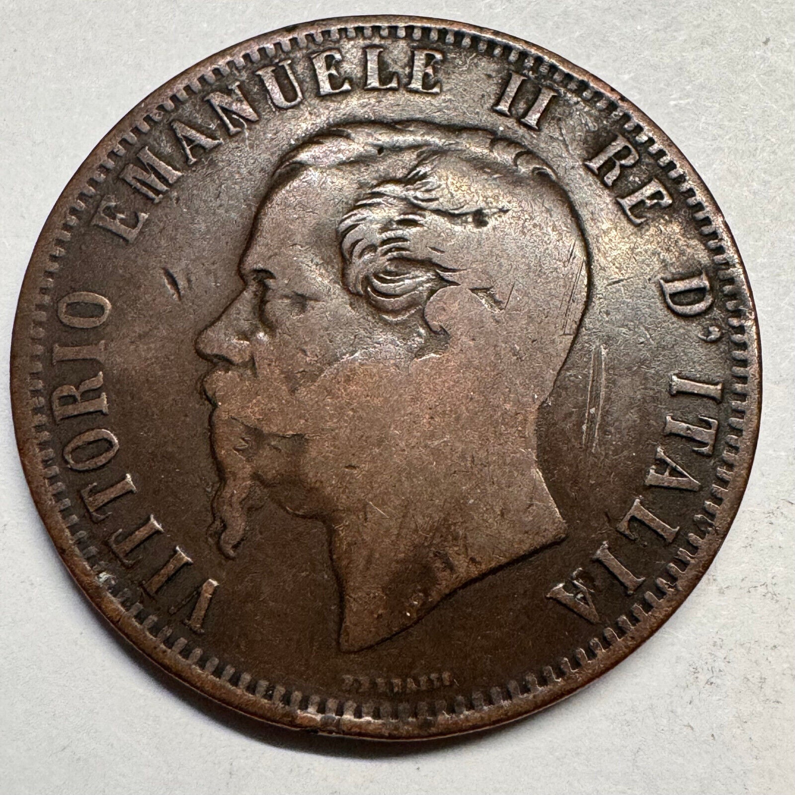 1866 Italy 10 Centesimi - Beautiful Coin - #A-039