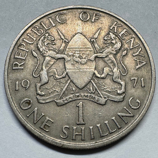 1971 Kenya 1 Schilling - Beautiful Coin - #A-068