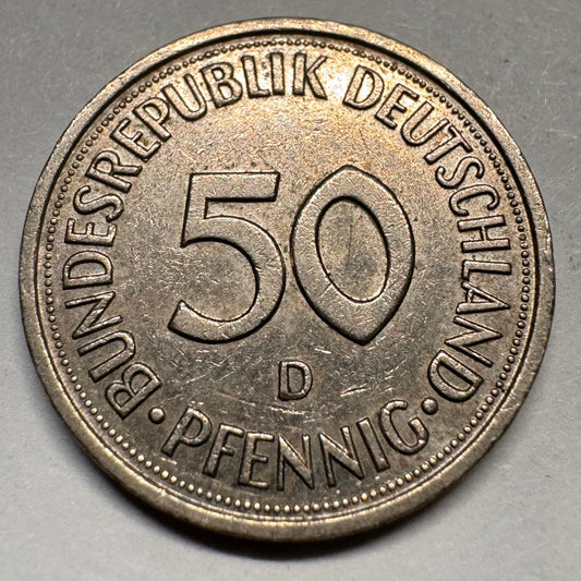 1977 Germany 50 Pfennig - Beautiful Coin - #A-048