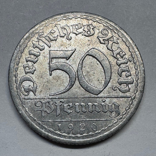 1920 Germany 50 Pfennig - Beautiful Coin - #A-097