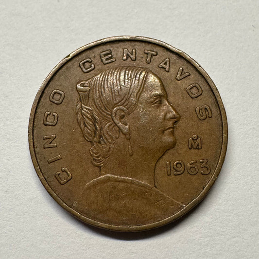 1963 Mexico 5 Centavos - Beautiful Coin - #B-059
