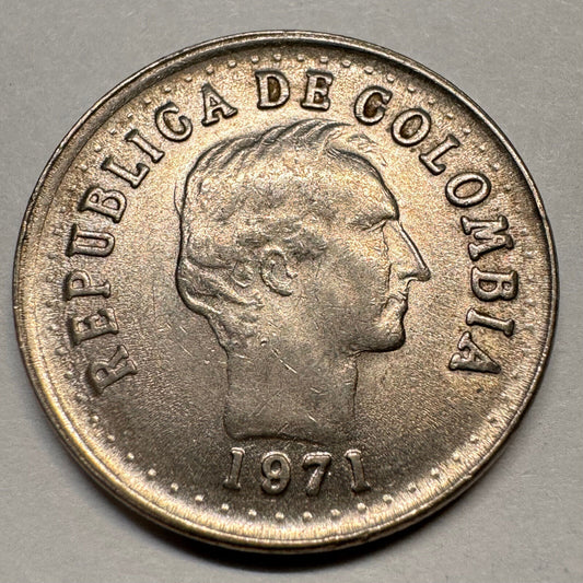 1971 Colombia 20 Centavos - Beautiful Coin - #A-063